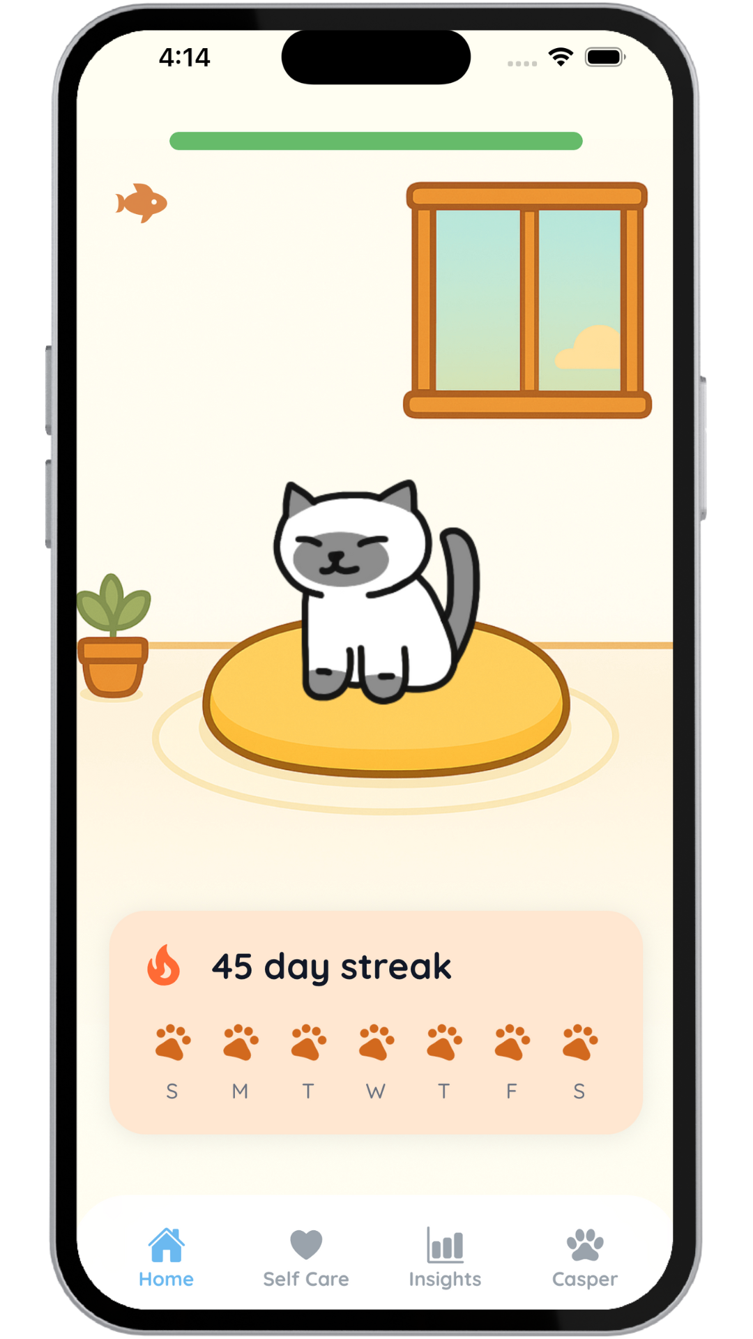 Caspy app preview on a phone mockup